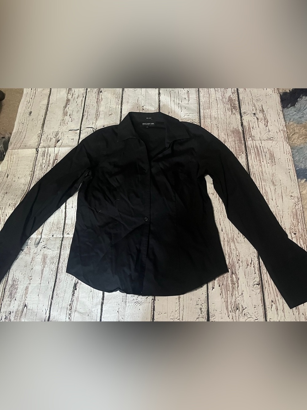 Jones New York Black Long-Sleeve Dress Shirt